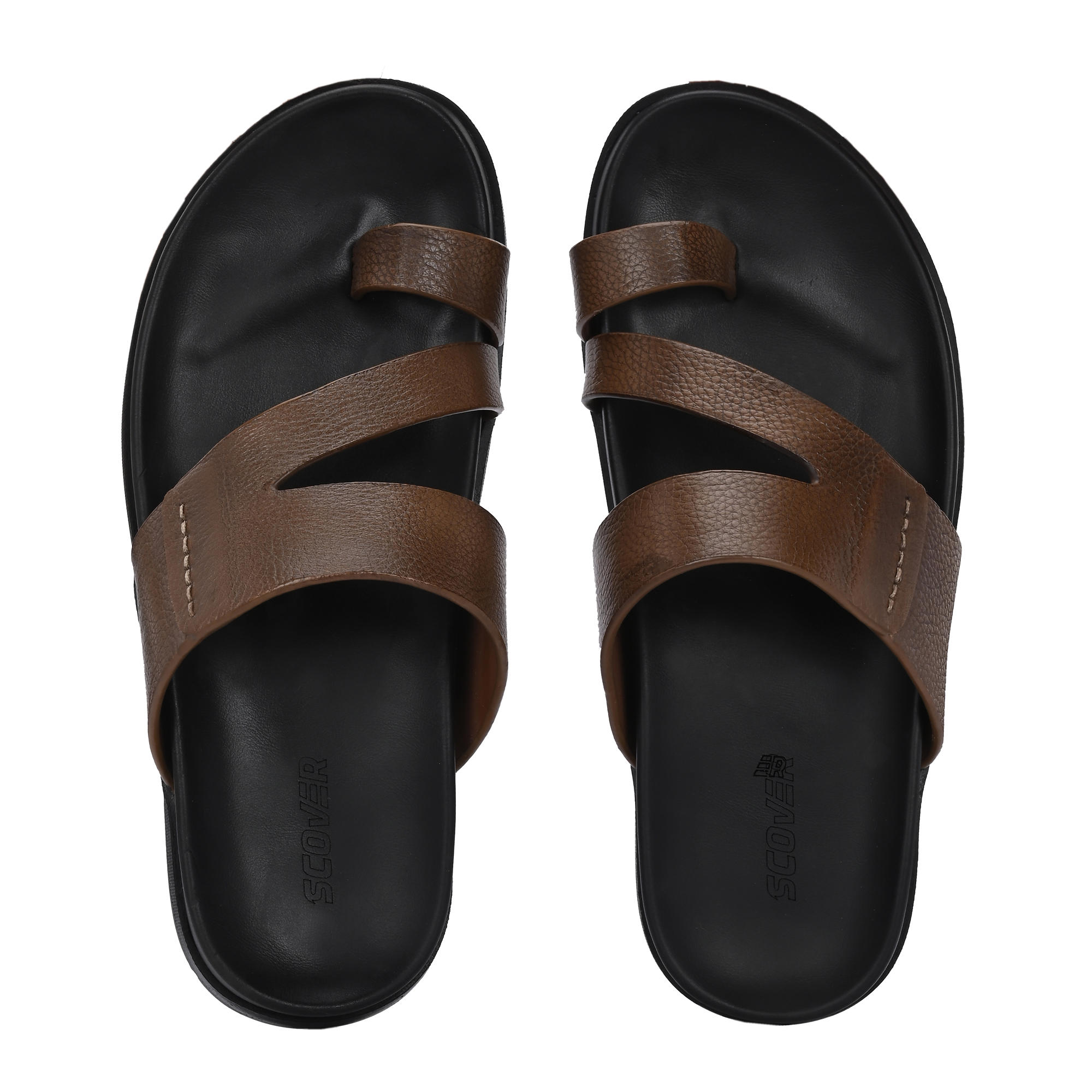 P.U PAD LEATHER SLIPPERS (LIGHT BROWN) - Image 6